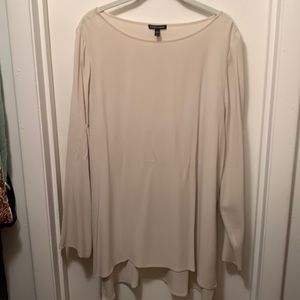Eileen Fisher Cream Silk Tunic - L - long sleeve